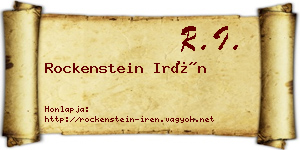 Rockenstein Irén névjegykártya